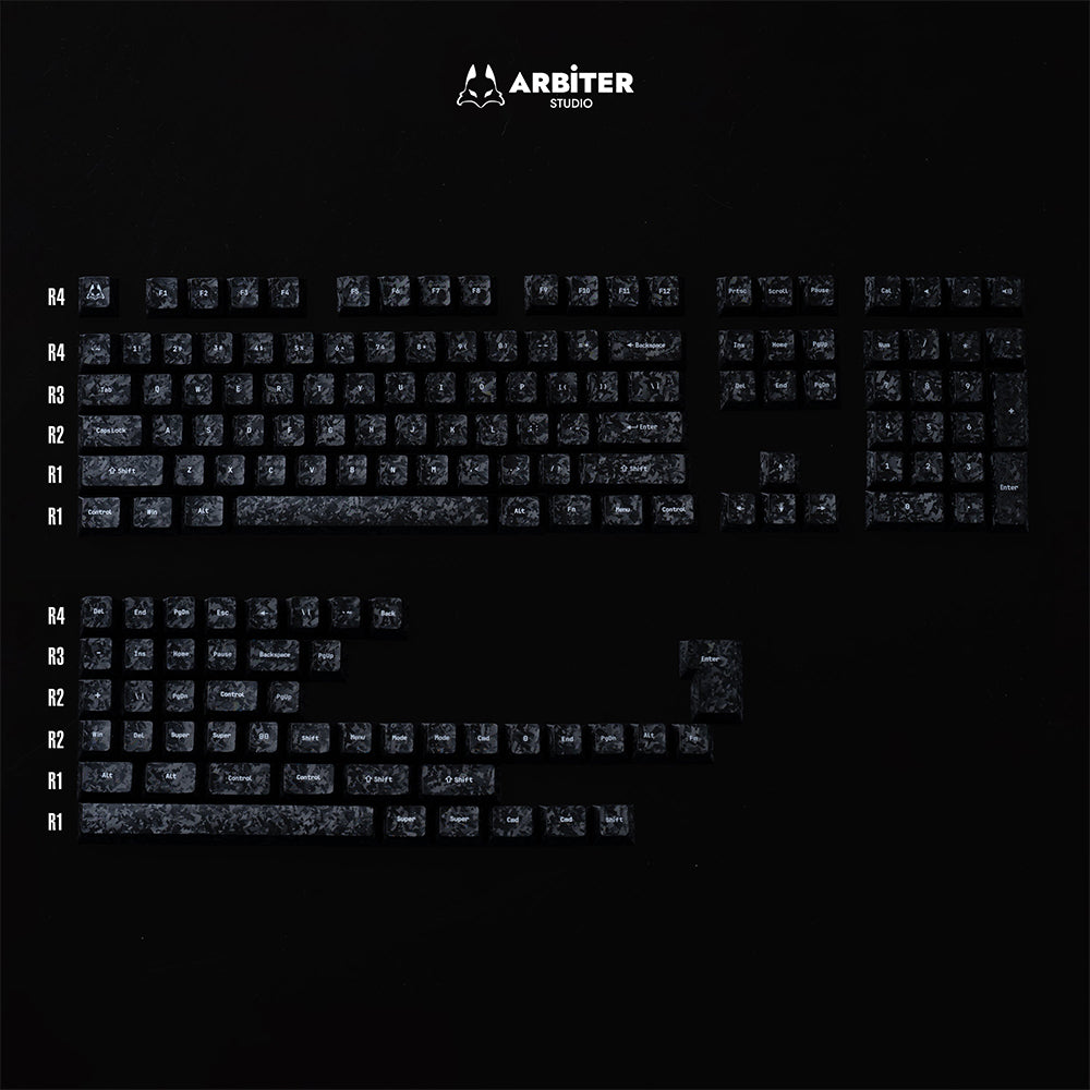Arbiter Studio Carbon Fiber Textured Keycap Set 156 Keys