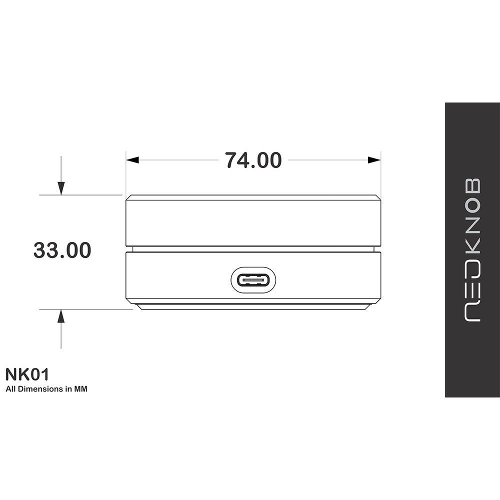 Binepad Neo Knob KN01 CNC Aluminum PC Knob Black Knob Black Bottom