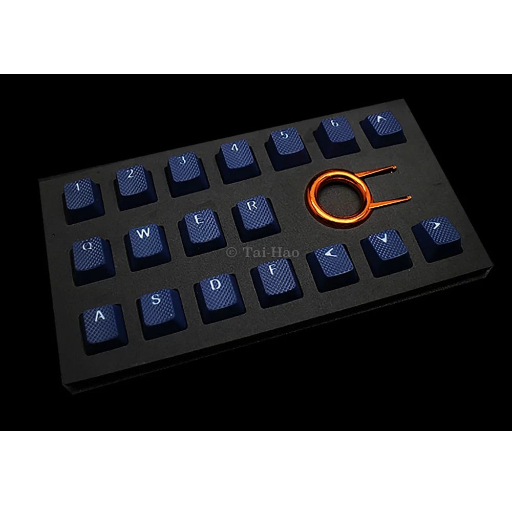 Tai-Hao Rubber Gaming Backlit Keycaps-18 keys/8 keys Dark Blue