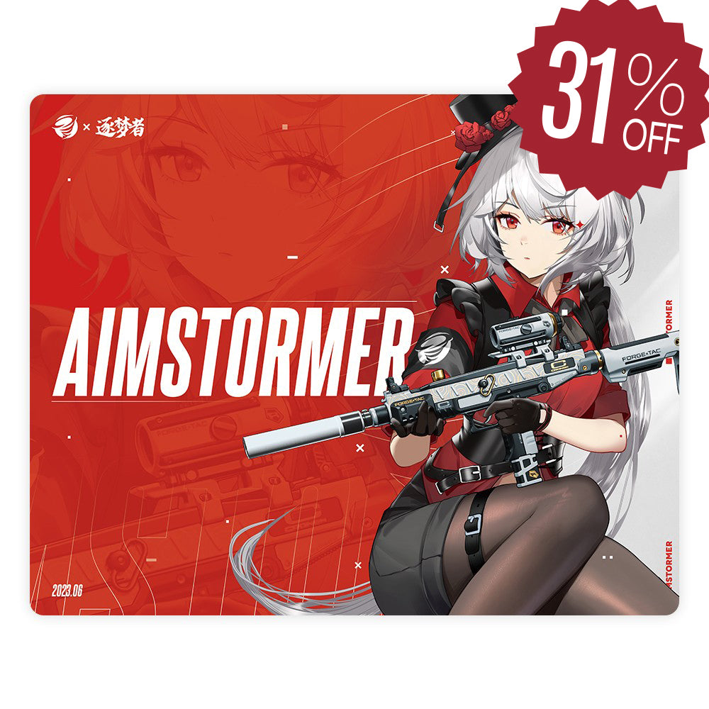 Dream Gamer Float Glass Mousepad AIMSTORMER Red【他商品との同梱不可】