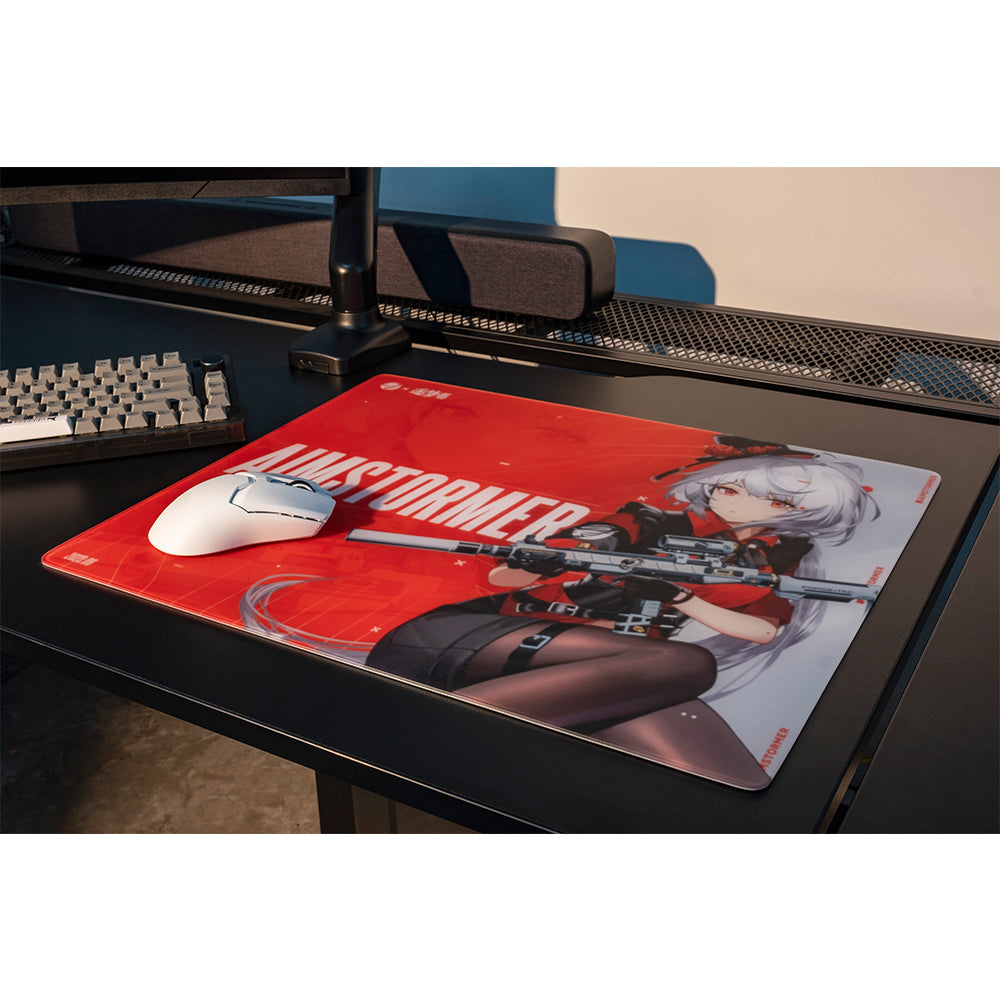 Dream Gamer Float Glass Mousepad AIMSTORMER Red【他商品との同梱不可】