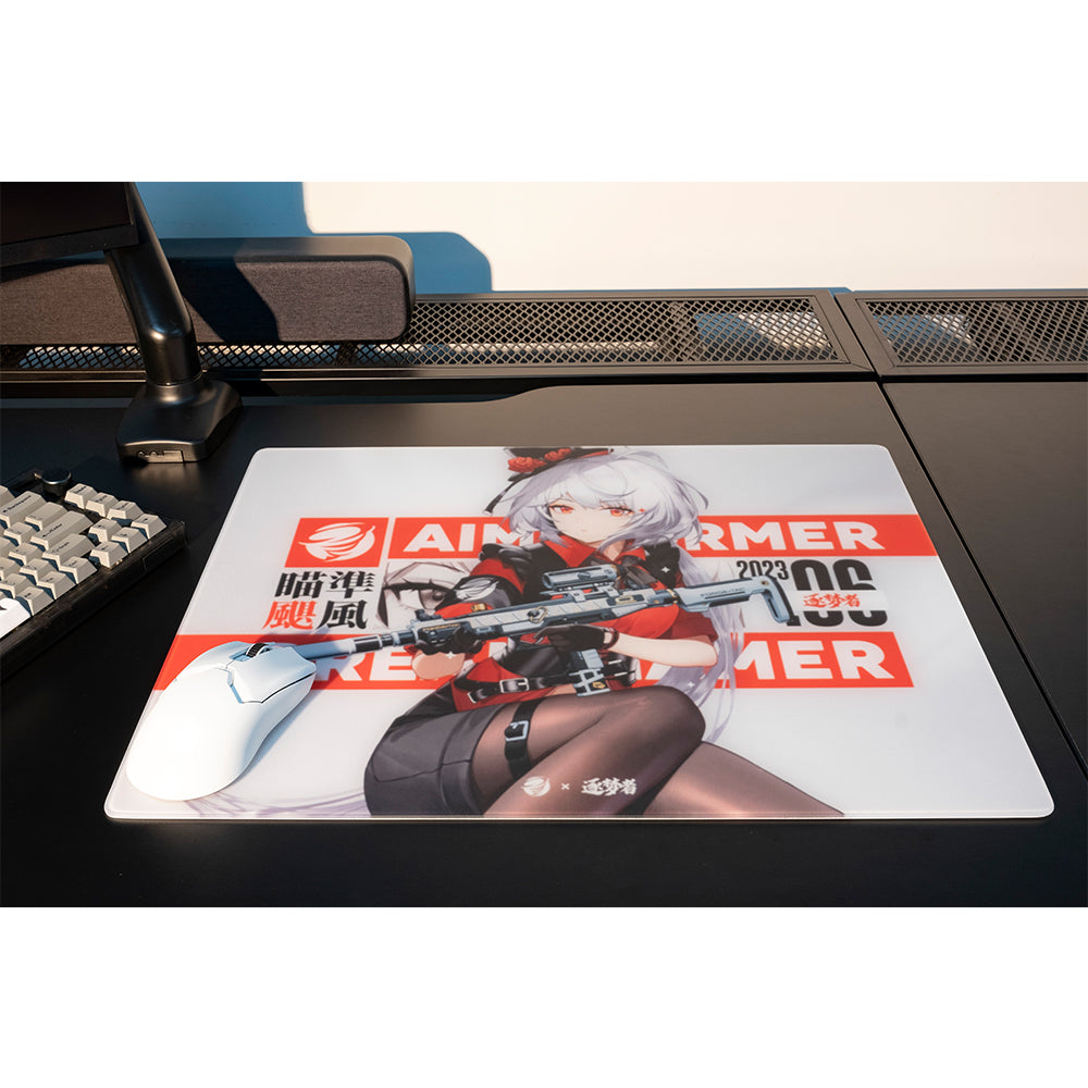 Dream Gamer Float Glass Mousepad AIMSTORMER White【他商品との同梱不可】