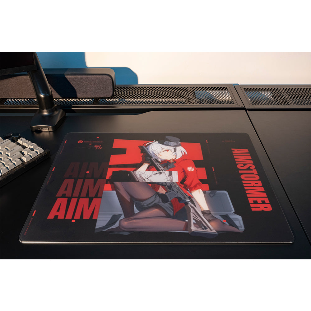 Dream Gamer Thunder Glass Mousepad AIMSTORMER Black【他商品との同梱不可】
