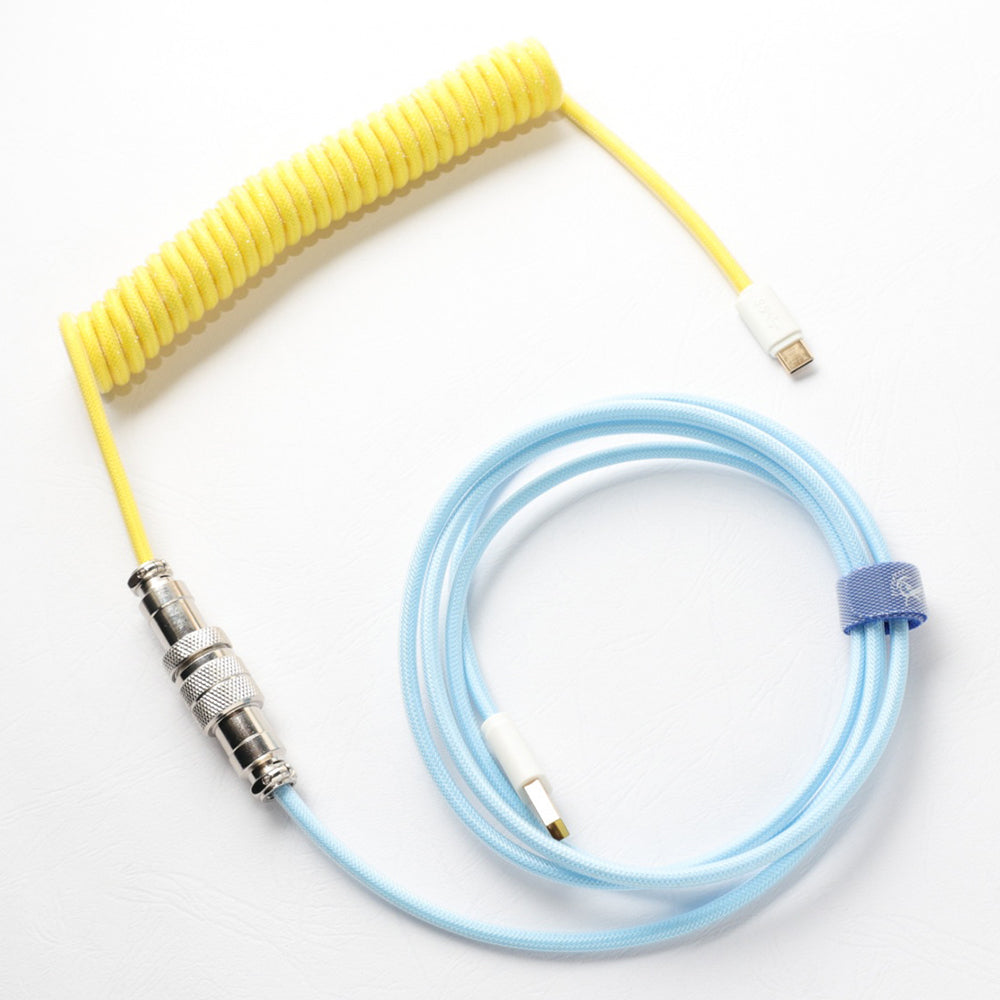 Ducky Premicord Custom Coiled USB Cable Cotton Candy