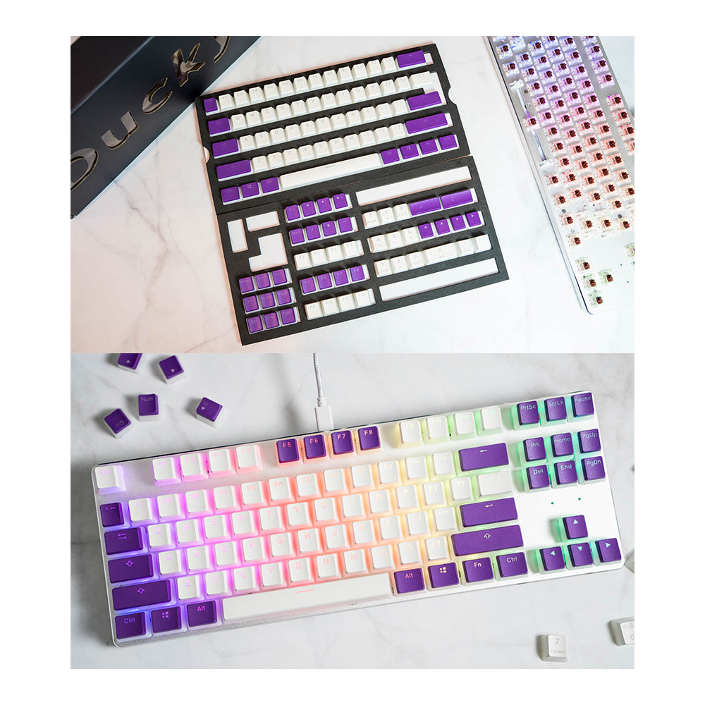 Ducky Seamless Legend Pudding Keycap Set Purple White