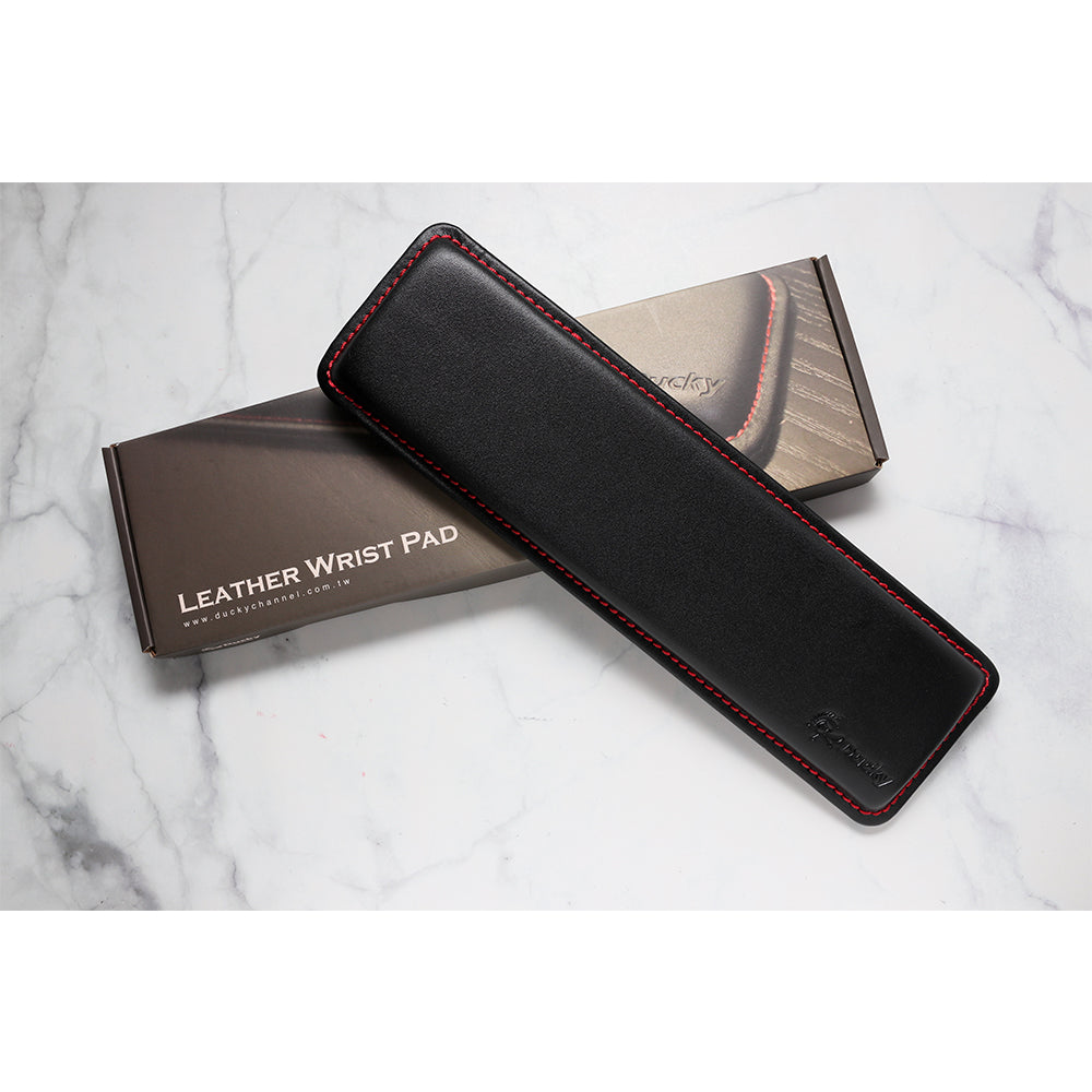 Ducky Mini Leather Wrist Rest with Red Stitching
