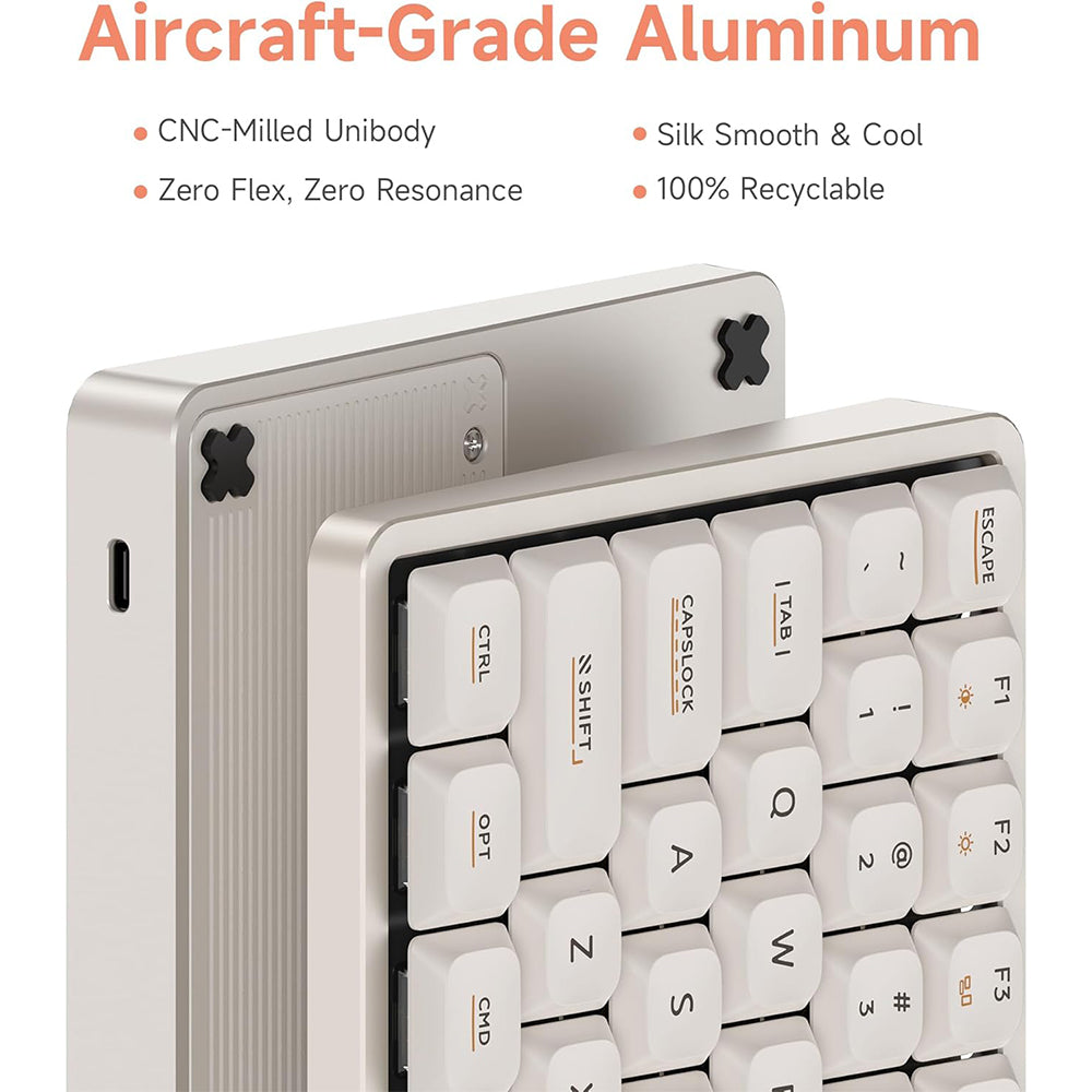 iQunix Magi75 Aluminum Low Profile Mechanical Keyboard Ochre White