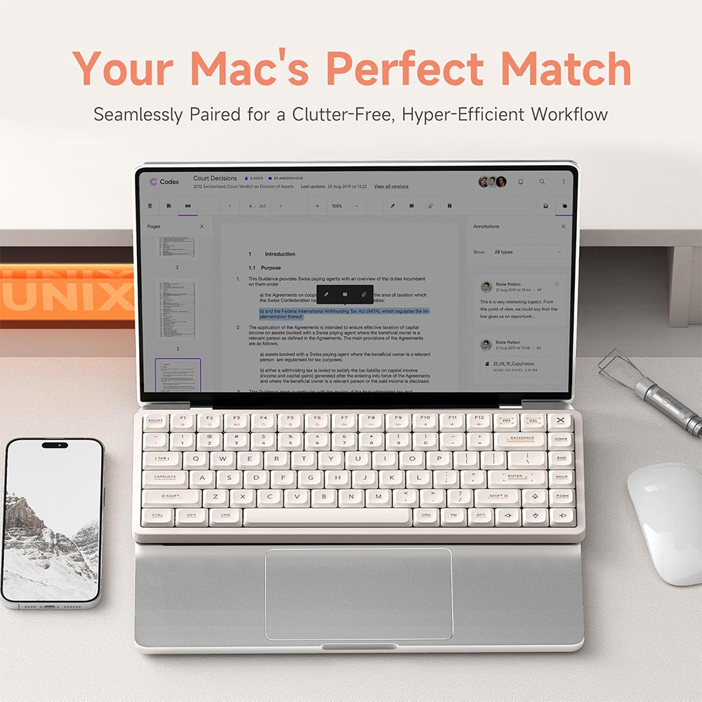 iQunix Magi75 Aluminum Low Profile Mechanical Keyboard Ochre White