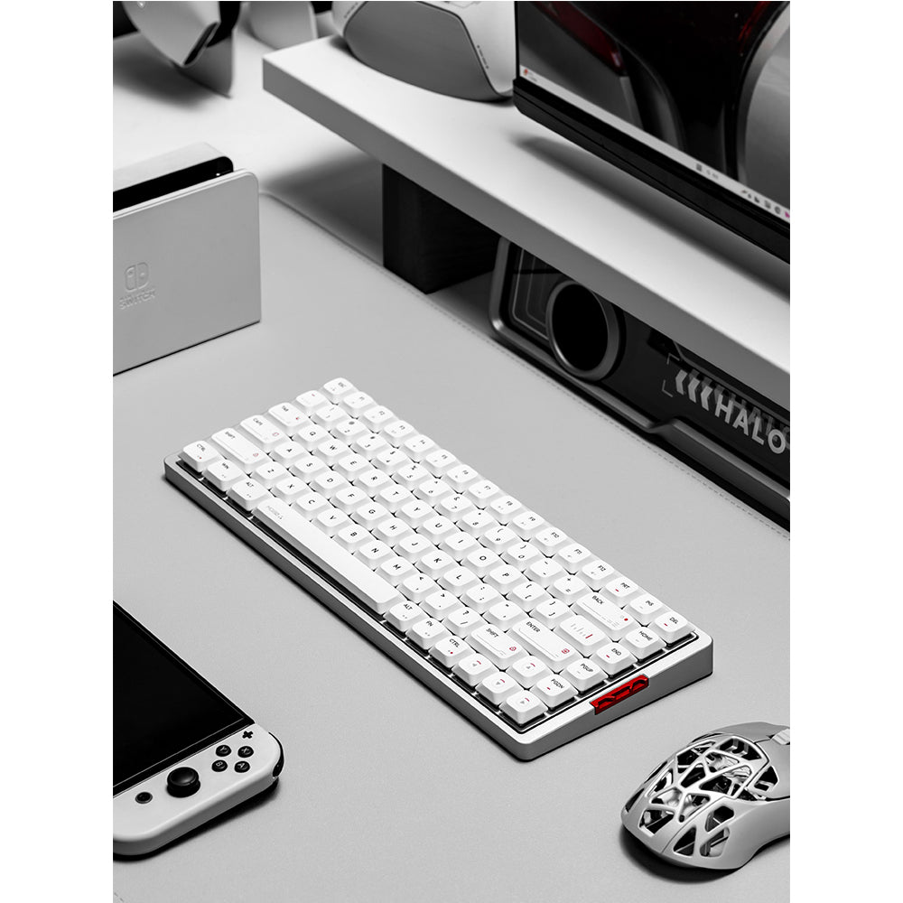 iQunix MQ80 Aluminum Low Profile Wireless Mechanical Keyboard Moonlight Silver