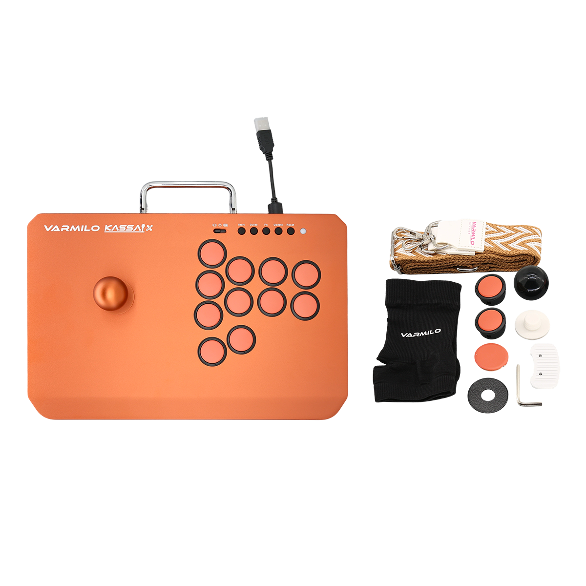 VARMILO KASSAI X Red Copper Arcade Joystick Controller for Fighting Games