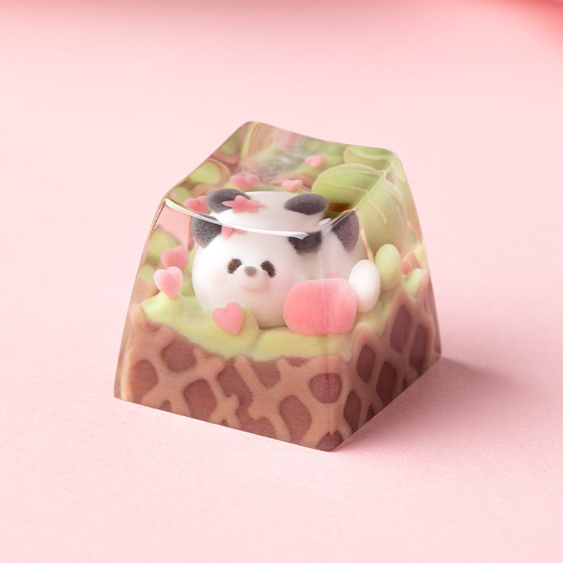 KEYMOJI Animal Ice Cream Artisan Keycap for Cherry MX Switches Matcha