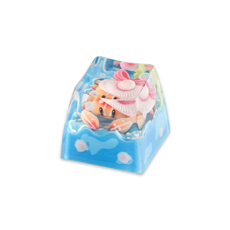 KEYMOJI Pool Party Artisan Keycap for Cherry MX Switches Miss Crab