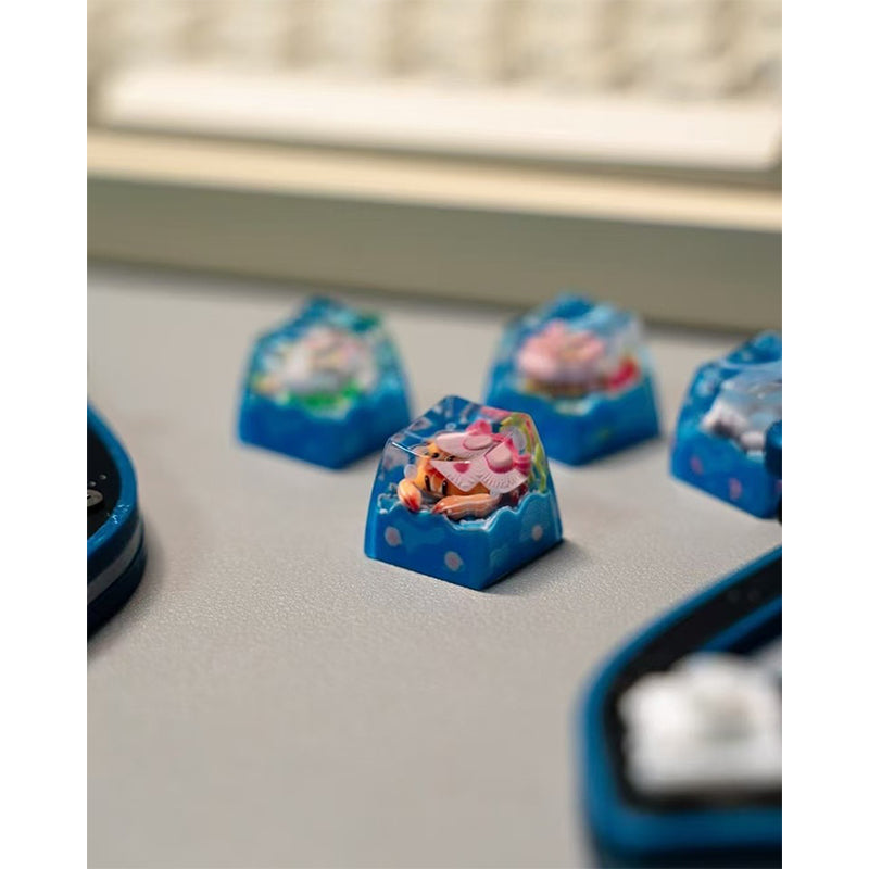 KEYMOJI Pool Party Artisan Keycap for Cherry MX Switches Miss Crab