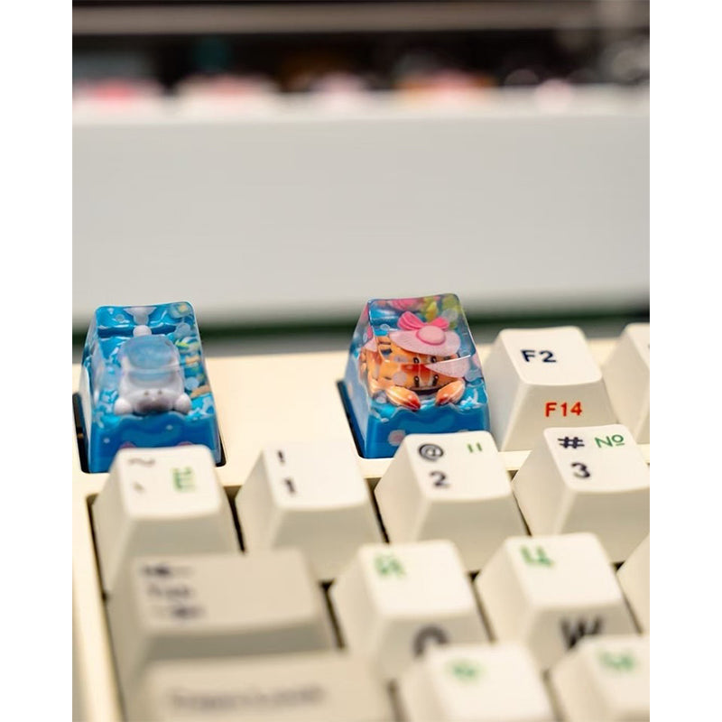 KEYMOJI Pool Party Artisan Keycap for Cherry MX Switches Miss Crab