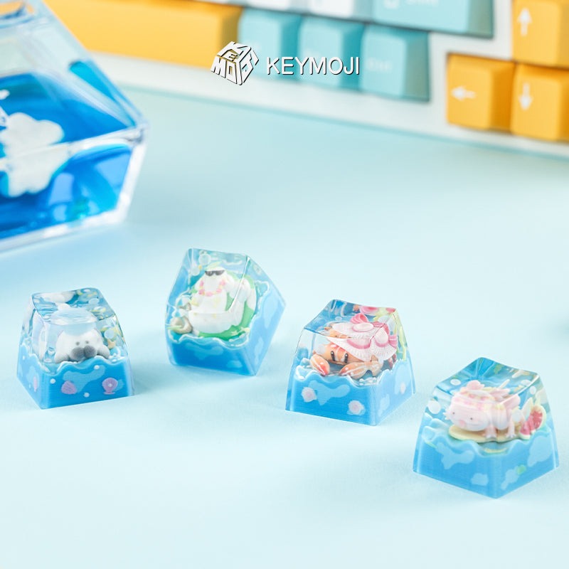 KEYMOJI Pool Party Artisan Keycap for Cherry MX Switches Boss Seal