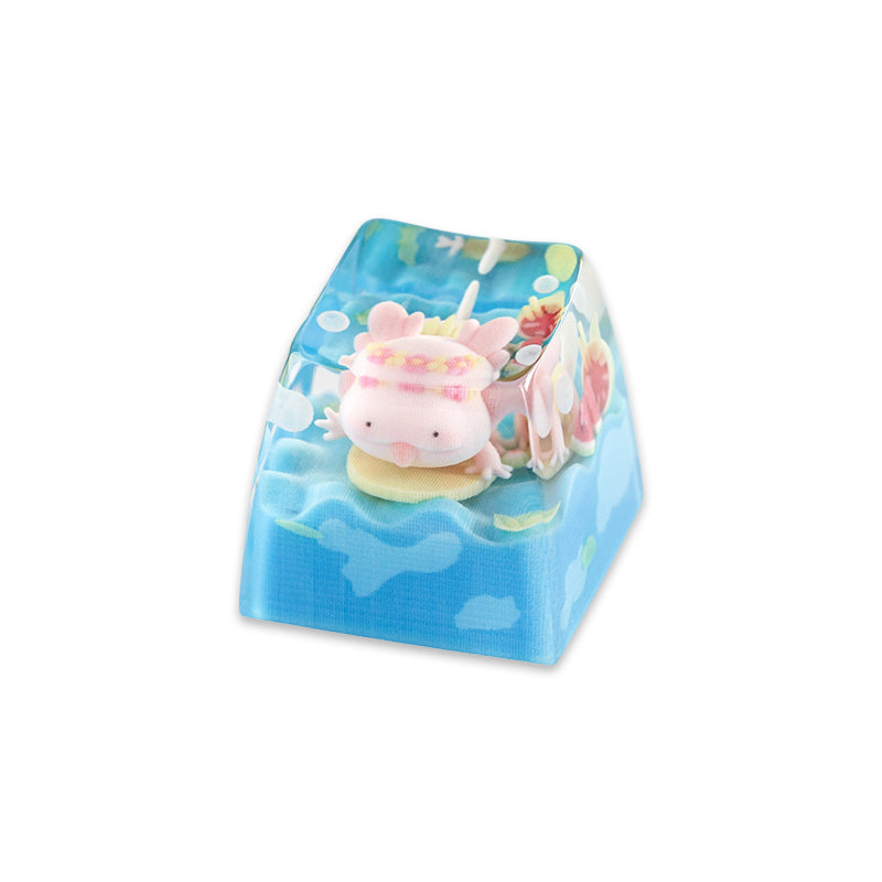 KEYMOJI Pool Party Artisan Keycap for Cherry MX Switches Chill Salamander