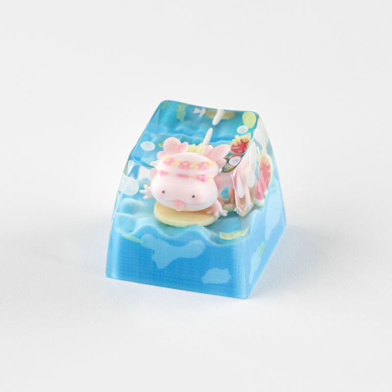 KEYMOJI Pool Party Artisan Keycap for Cherry MX Switches Chill Salamander