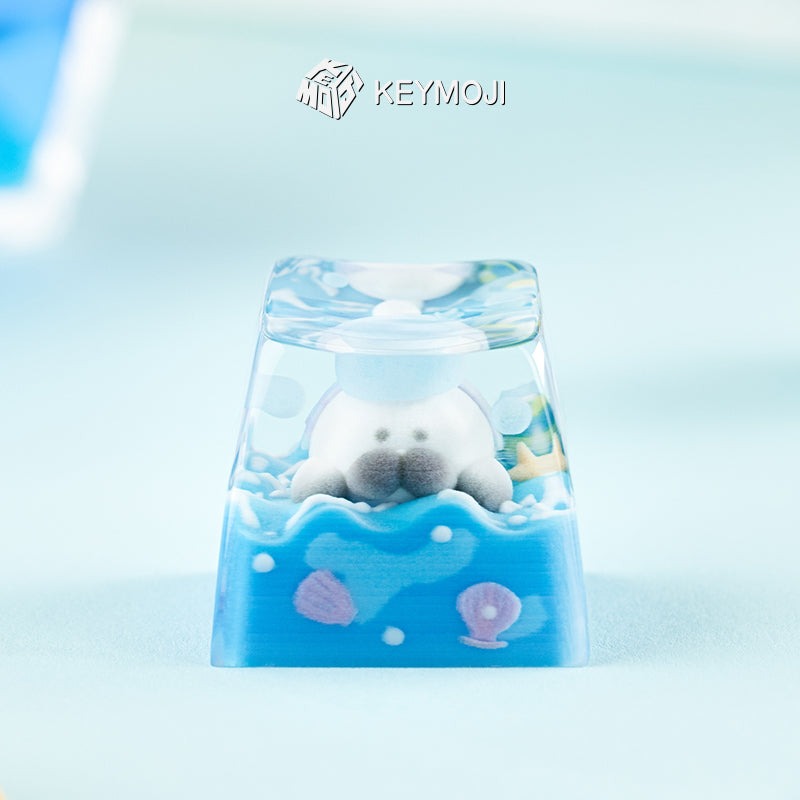 KEYMOJI Pool Party Artisan Keycap for Cherry MX Switches Boss Seal