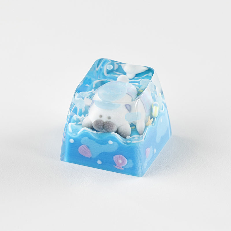 KEYMOJI Pool Party Artisan Keycap for Cherry MX Switches Boss Seal