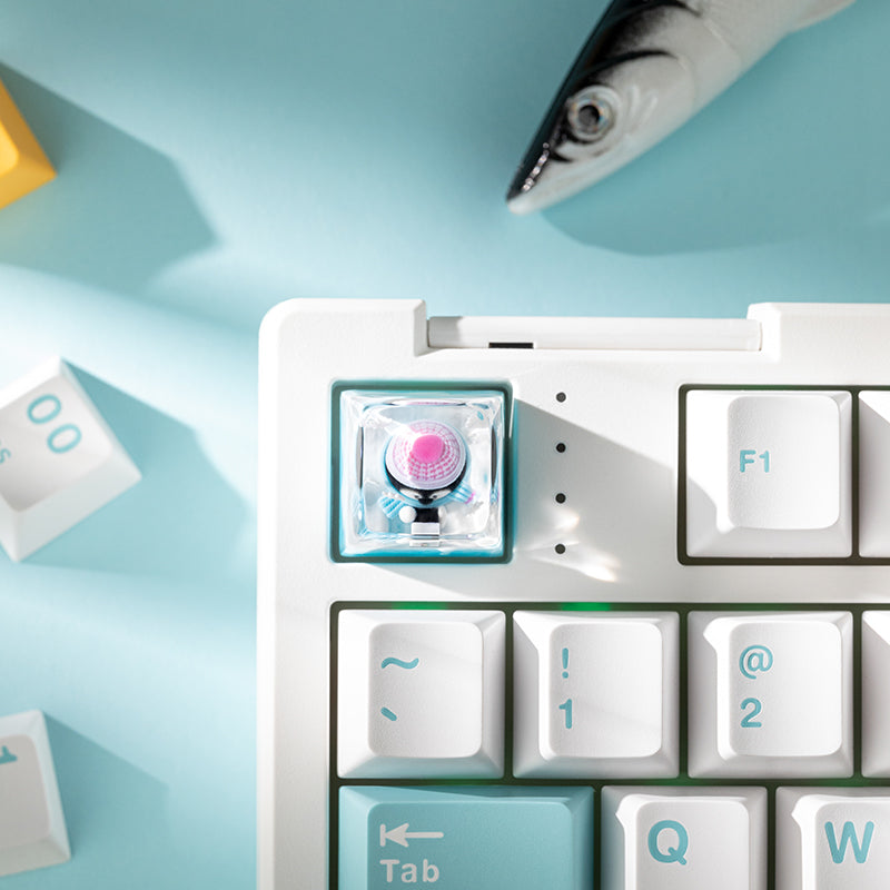 KEYMOJI Snow World Artisan Keycap for Cherry MX Switches Penguin Photographer