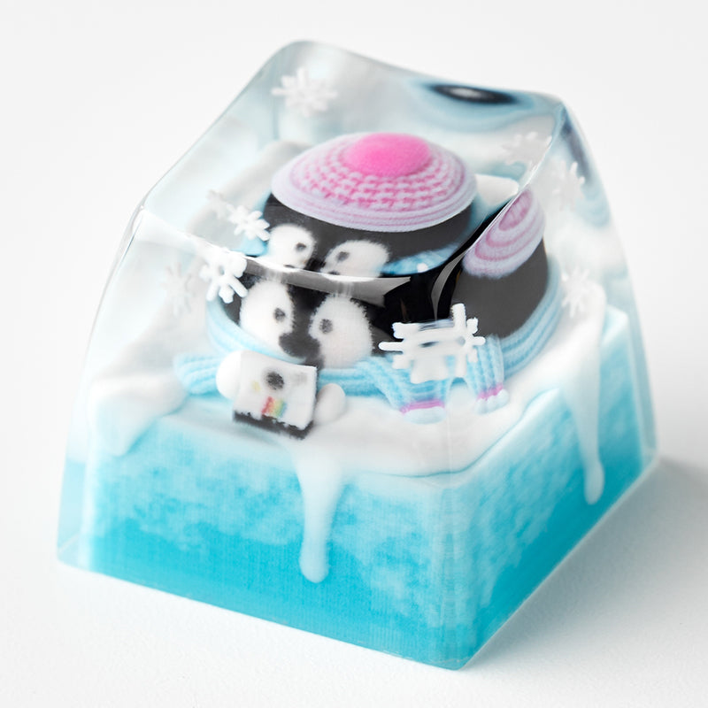 KEYMOJI Snow World Artisan Keycap for Cherry MX Switches Penguin Photographer