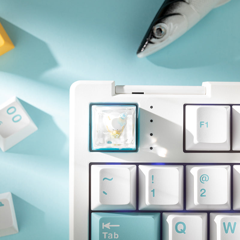 KEYMOJI Snow World Artisan Keycap for Cherry MX Switches Hugging Snowman