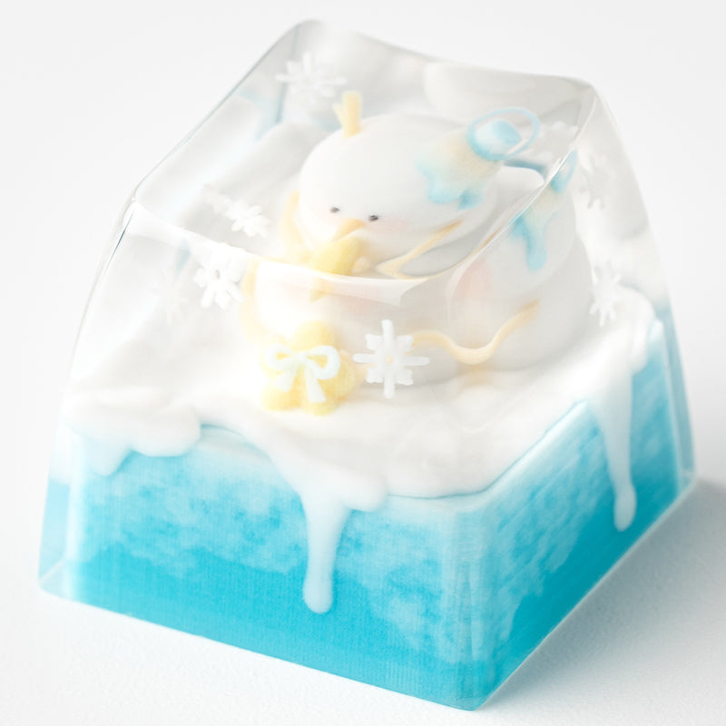 KEYMOJI Snow World Artisan Keycap for Cherry MX Switches Hugging Snowman