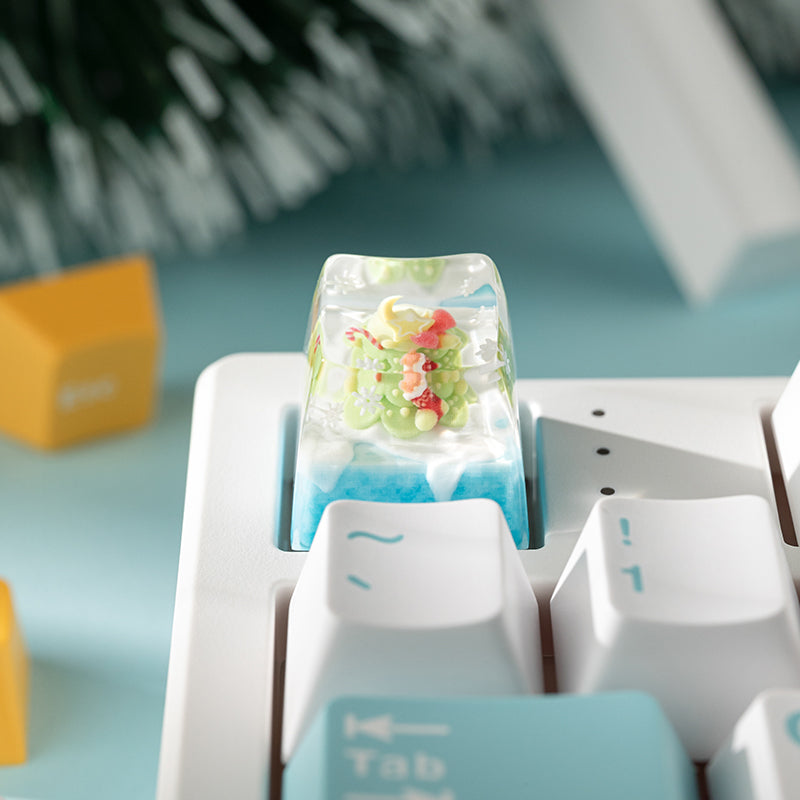 KEYMOJI Snow World Artisan Keycap for Cherry MX Switches Christmas Gift