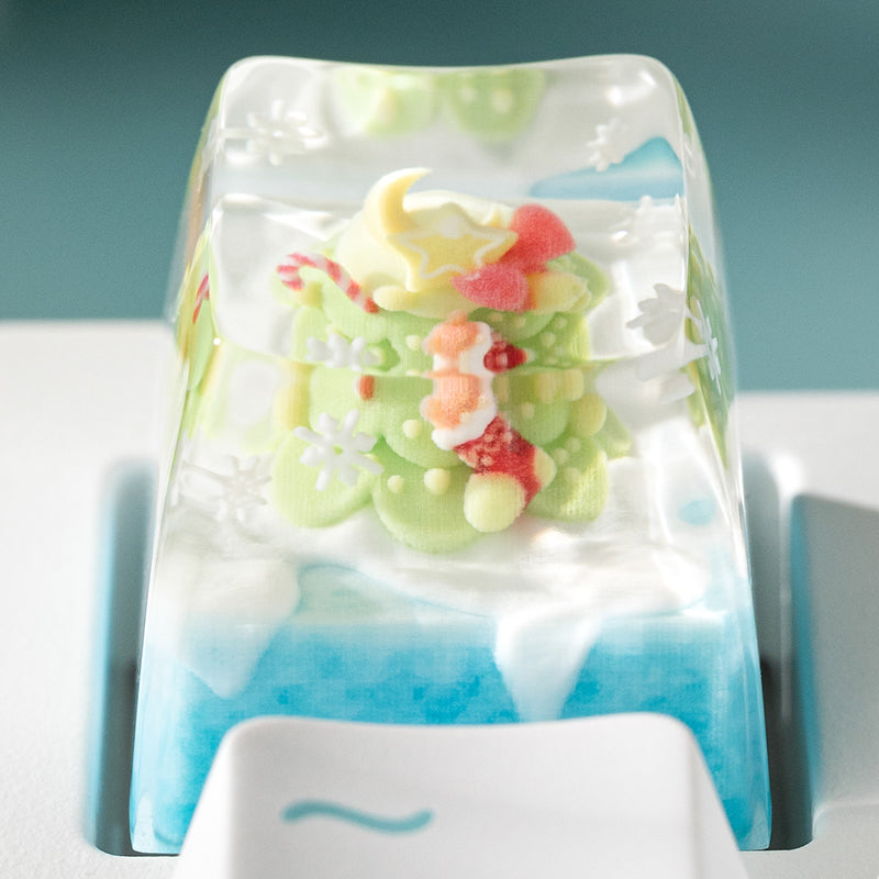 KEYMOJI Snow World Artisan Keycap for Cherry MX Switches Christmas Gift
