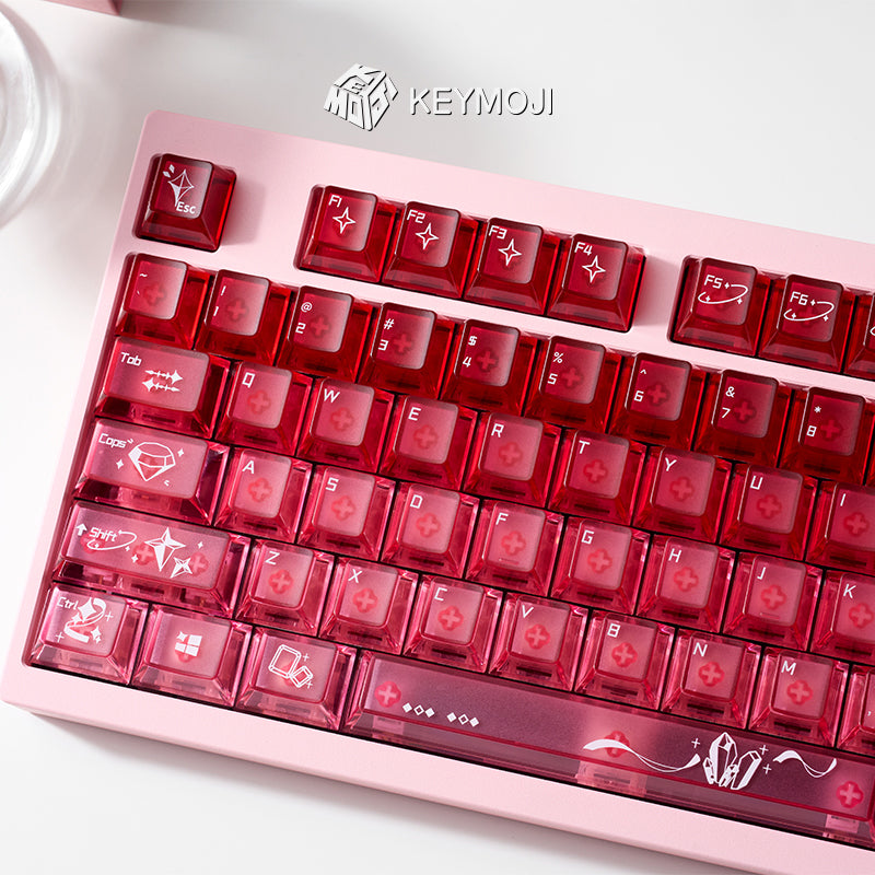 KEYMOJI Gem Series Cinnabar Clear Keycap Set
