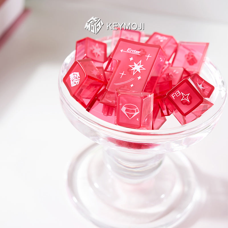 KEYMOJI Gem Series Cinnabar Clear Keycap Set