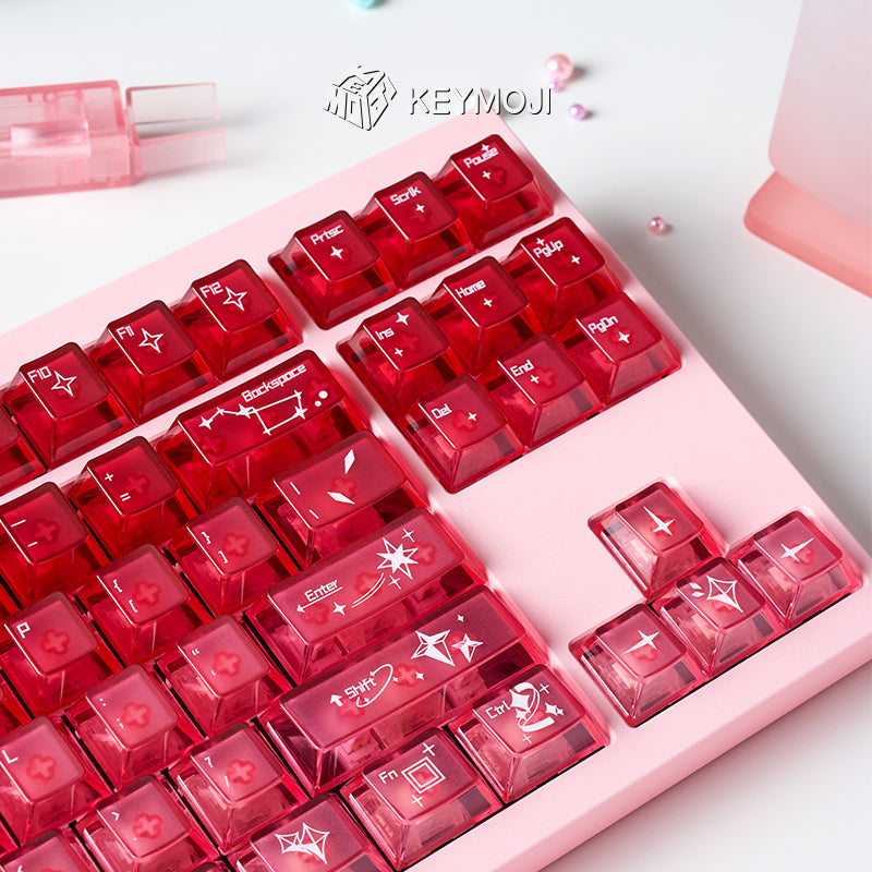 KEYMOJI Gem Series Cinnabar Clear Keycap Set