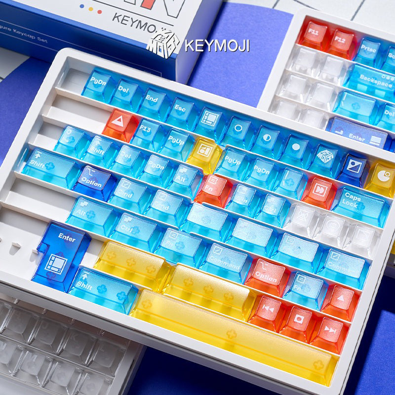 KEYMOJI Mondrian Geometric Figure Clear Keycap Set