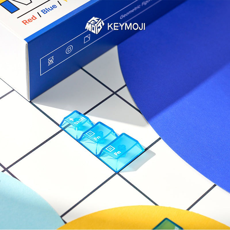 KEYMOJI Mondrian Geometric Figure Clear Keycap Set