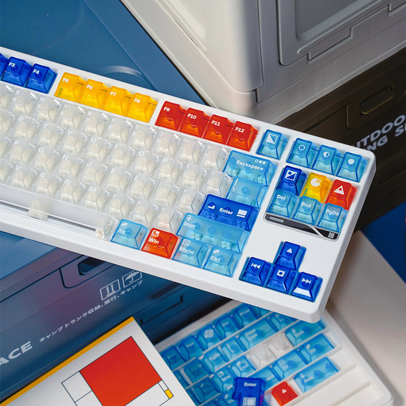 KEYMOJI Mondrian Geometric Figure Clear Keycap Set
