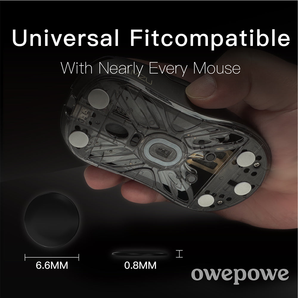 Owepowe Eagle Mouse Skate Control Dots, Black, 40-Count