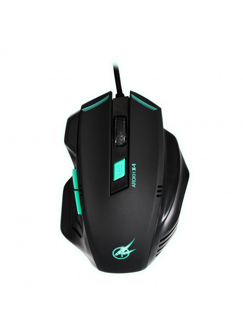 GAMING MOUSE AROKH X-1 - 6 BUTTONS 2400 DPI - GN - BULK