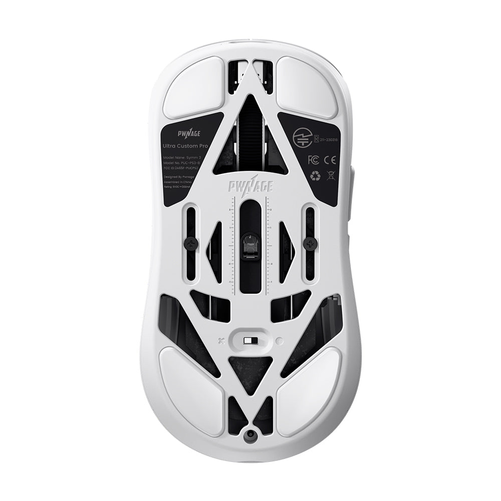 Pwnage Wireless Gaming Mouse Ultra Custom Pro Symm 3 White