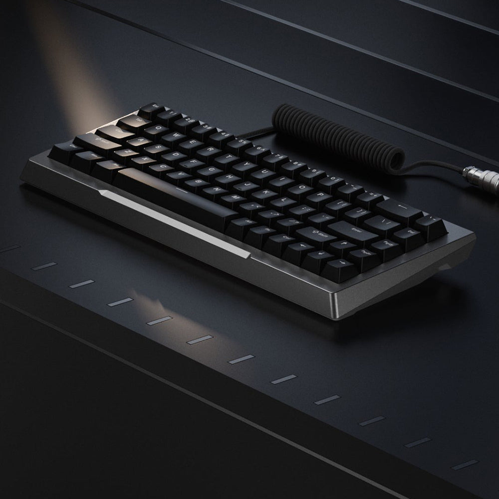 Pwnage Zenblade 65 CNC Mechanical Keyboard Shine through PBT keycaps Platinum