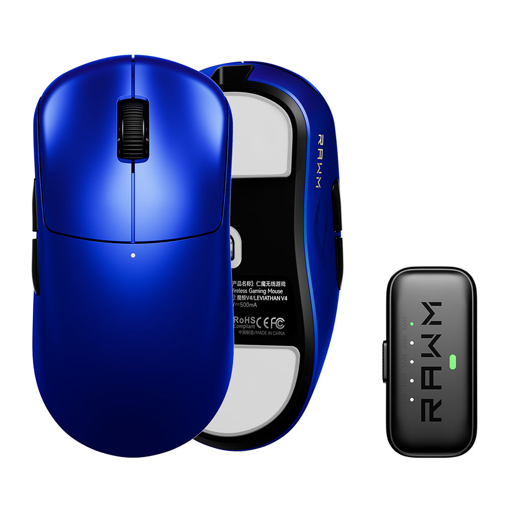 RAWM LEVIATHAN V4 Dual 8K Lightweight Wireless Gaming Mouse Blue