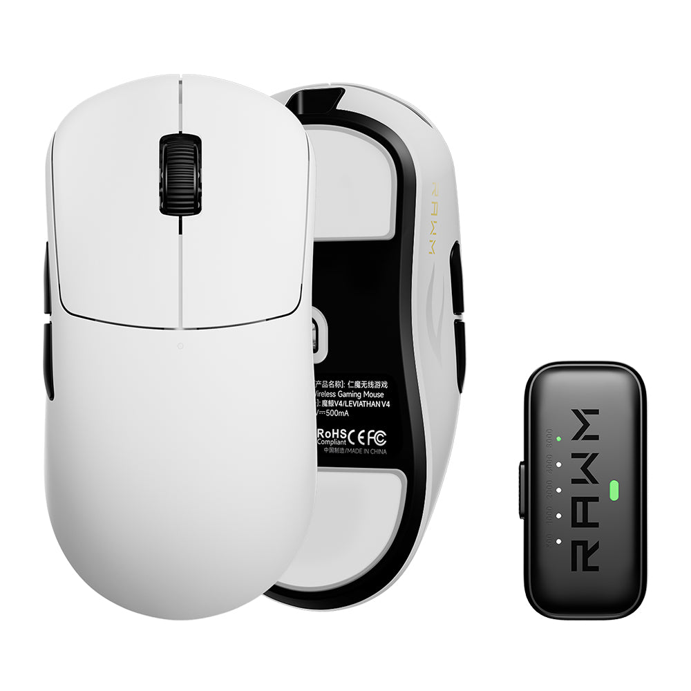 RAWM LEVIATHAN V4 Dual 8K Lightweight Wireless Gaming Mouse White