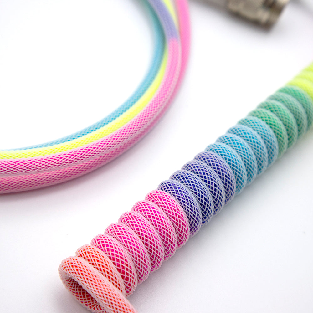 SwiftCables Artisan Custom Cable White Rainbow