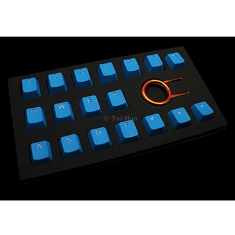 Tai-Hao Rubber Gaming Backlit Keycaps-18 keys/8 keys Sky Blue