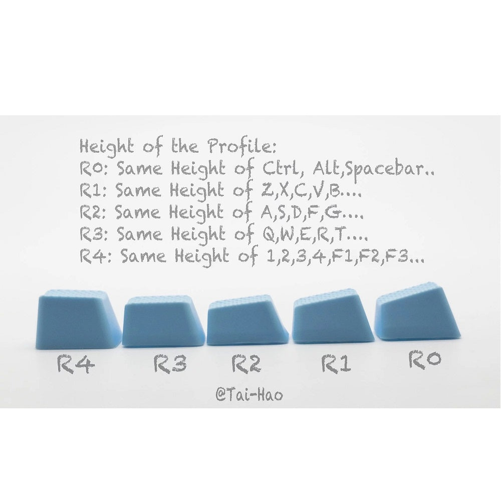 Tai-Hao Blank Rubber Gaming Keycaps-4 Keys (1u)