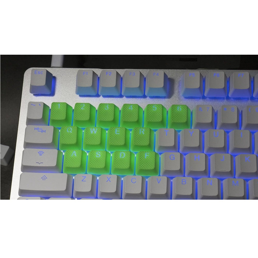 Tai-Hao Rubber Gaming Backlit Keycaps-18 keys/8 keys Neon Green