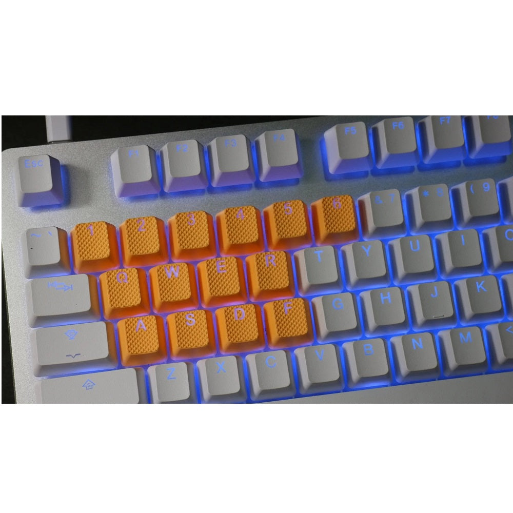 Tai-Hao Rubber Gaming Backlit Keycaps-18 keys/8 keys Neon Orange
