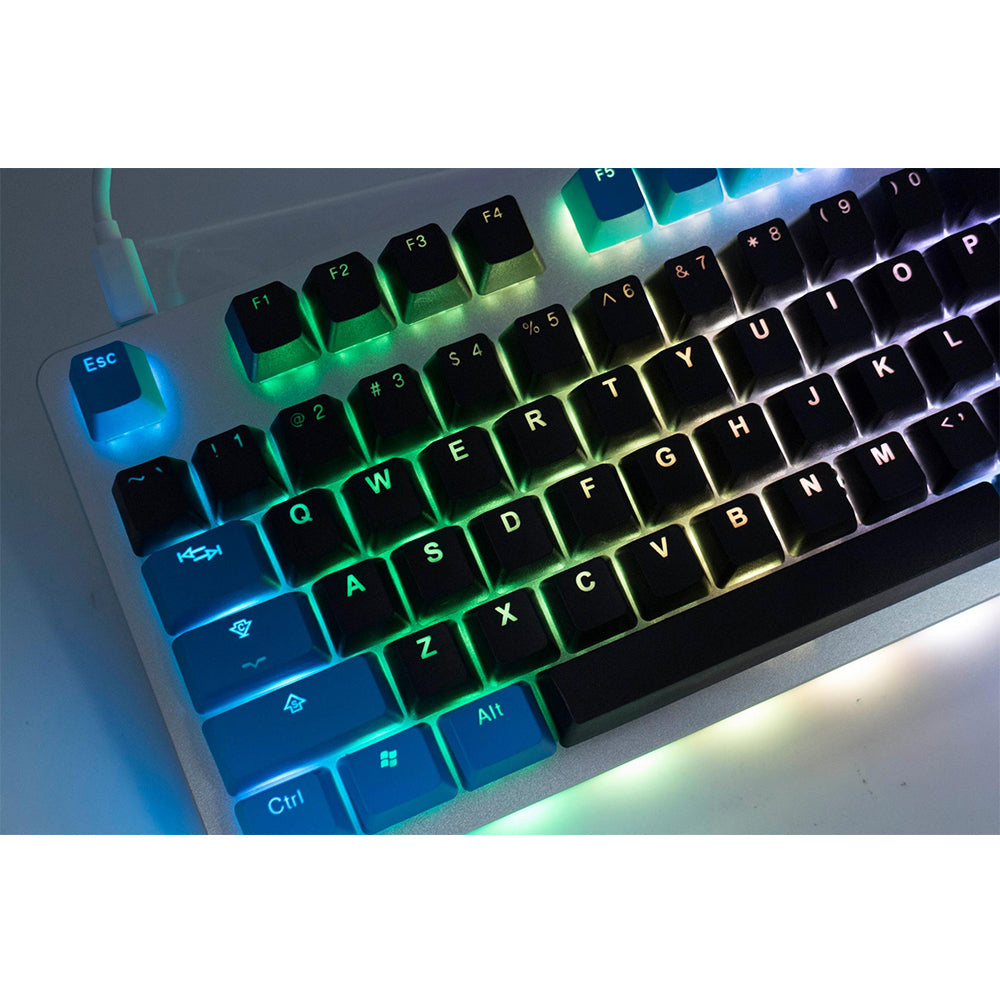 Tai-Hao Black / Blue PBT Double shot Backlit Keycap Set