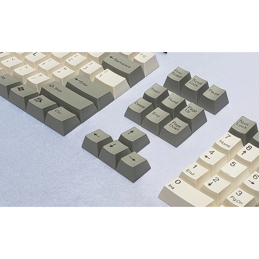 Tai-Hao Grey / White Cubic ABS Double shot keycap Set