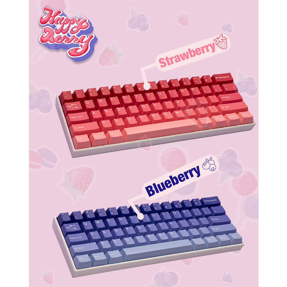 Tai-Hao Cubic ABS Type Double shot Keyset Happy Berry - Blueberry & Strawberry