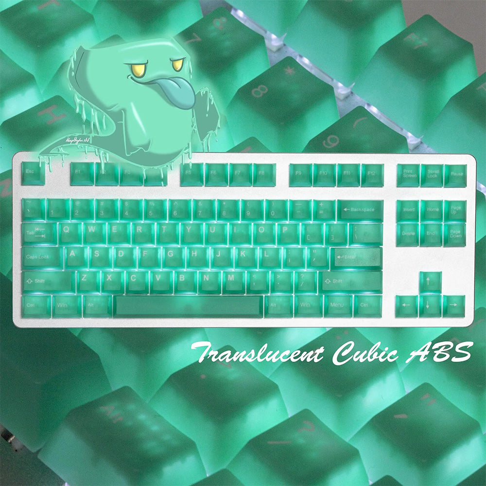 Tai-Hao The Haunted keycaps - Jade Jelly Translucent Cubic ABS Double shot Keycap Set